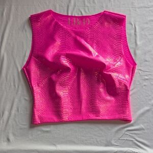 Bold Pink Snake Print Crop Top